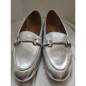 Lane Bryant Womens Size 11 Silver Slip On Loafer Flats
